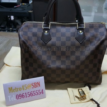 กระเป๋าถือ Louis Vuitton Speedy 30 Damier Canvas ของแท้