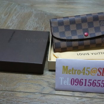 กระเป๋าสตางค์ Louis Vuitton Emilie Damier Ebene ของแท้