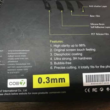 ฟิล์มกระจกนิรภัยอย่างดีแบบใส Iphone6