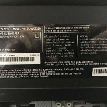 ชุดโฮมเธียเตอร์ SONY SOUND BAR HT-CT350