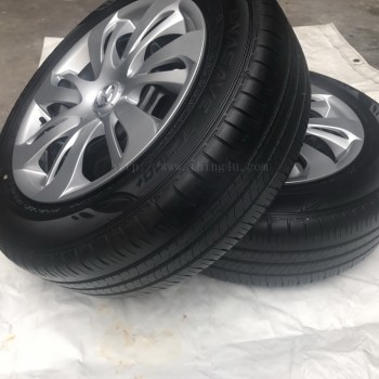 ชุดยางDunlopถอดป้ายแดงพร้อมล้อกะทะ185/65R15 ปี17 Mazda2 skyactive 