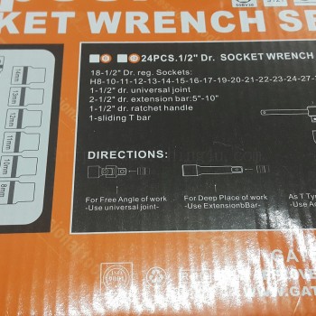 ชุดบ๊อกเครื่องมือ 24ชิ้น GATE GT-234024-B 